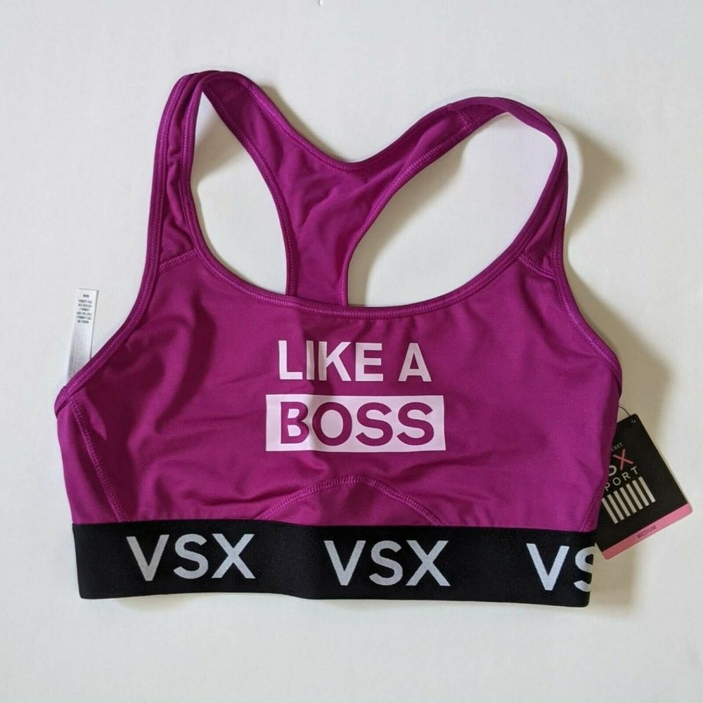 VSX Victoria Secret Sport THE PLAYER Like a Boss Racerback Sports Bra NWT MEDIUM